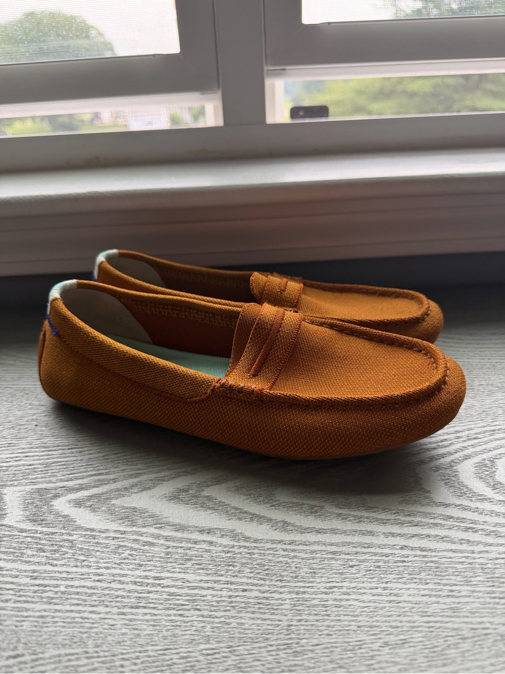Rothy's Orange Canvas Penny Loafers
